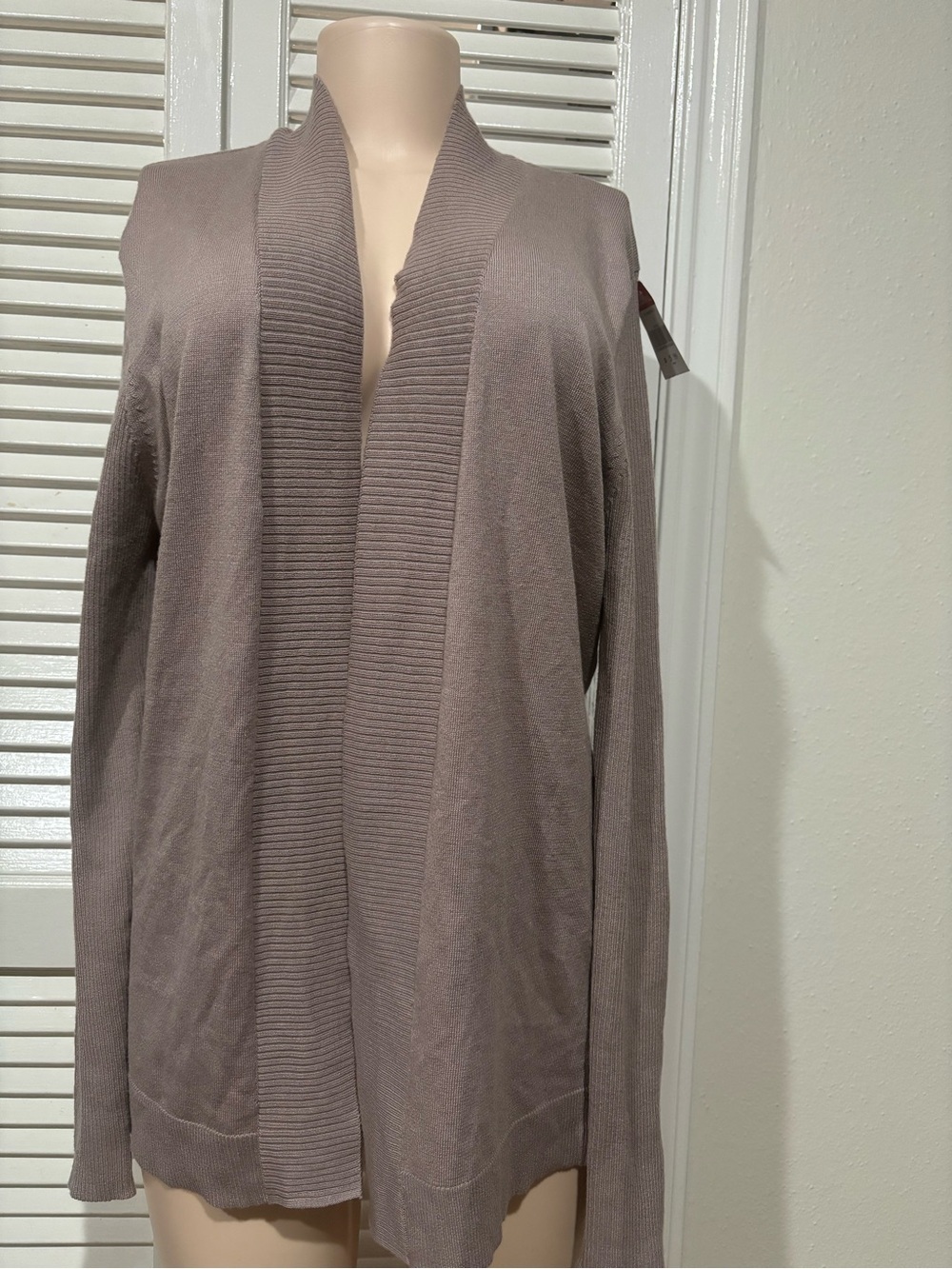 Faded Glory Taupe Open-Front Cardigan